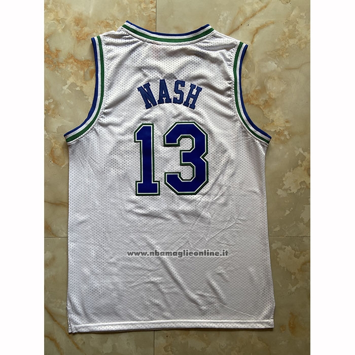 Maglia Dallas Mavericks Steve Nash No 13 Mitchell & Ness 1994-95 Bianco